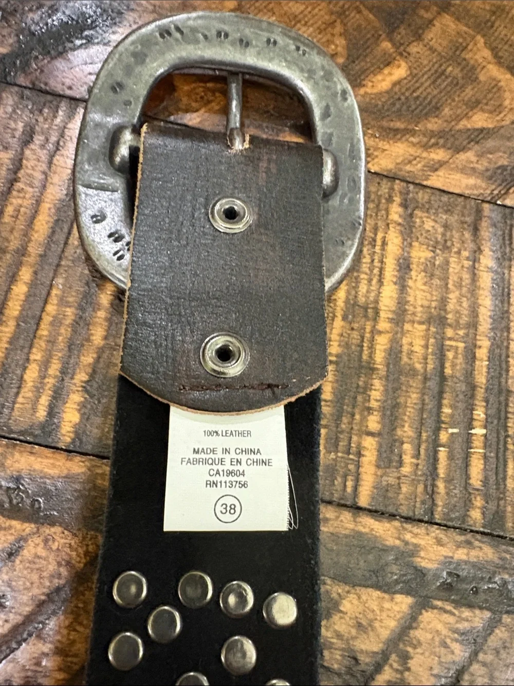 Leather rivet Studded Men's Belt size 38
